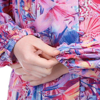 Thumbnail 2: BUNULU Bunulu Womens Long Sleeve Metallic Floral Buttoned Top 