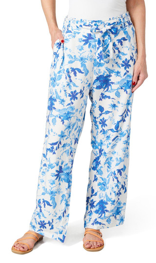 Thumbnail 1: BUNULU Bunulu Womens Print Wide Leg Pull On Pants 