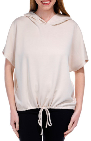 Thumbnail 1: BUNULU Bunulu Womens Solid Short Sleeve Hooded Top 