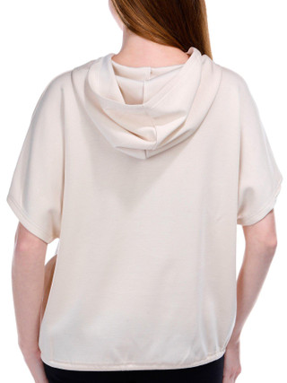 Thumbnail 2: BUNULU Bunulu Womens Solid Short Sleeve Hooded Top 