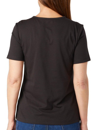 Thumbnail 2: Coral Bay Coral Bay Womens Embellished Flamingo Short Sleeve Top 