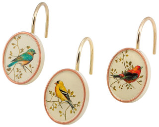 Thumbnail 1: Avanti Avanti Gilded Birds 12-pc. Shower Curtain Hooks 
