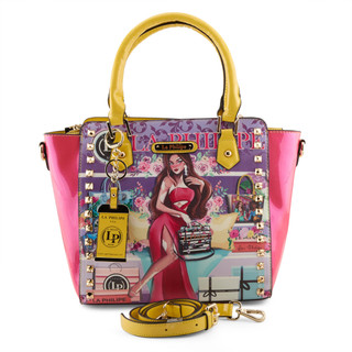 Thumbnail 1: LA PHILIPE La Philipe Vitiligo Beauty Trapeze Tote Handbag 