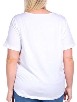 Thumbnail 3: Coral Bay Coral Bay Plus Short Sleeve Keyhole Neck Everyday Tee 