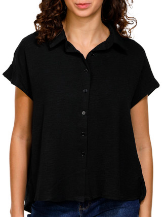 Thumbnail 1: DISCREET Discreet Juniors Solid Button Down Top 