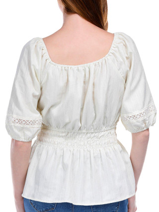 Thumbnail 3: BUNULU BUNULU Womens Short Sleeve Off the Shoulder Peplum Top 