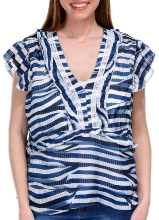 Thumbnail 1: Nicole Miller Nicole Miller Womens Louisa Short Sleeve Peplum Top 