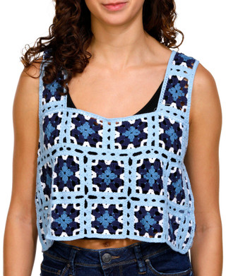 Thumbnail 1: Jolie & Joy Jolie & Joy Juniors Square Neck Crochet Crop Top 