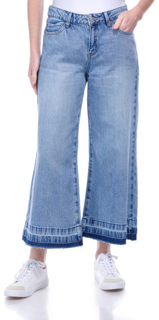 Thumbnail 1: Rewash Rewash Juniors Mid Rise Crop Wide Leg Jeans 