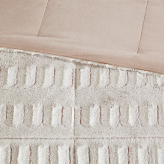 Thumbnail 7: Madison Park Madison Park Gia Back Print Long Fur Comforter Mini Set 