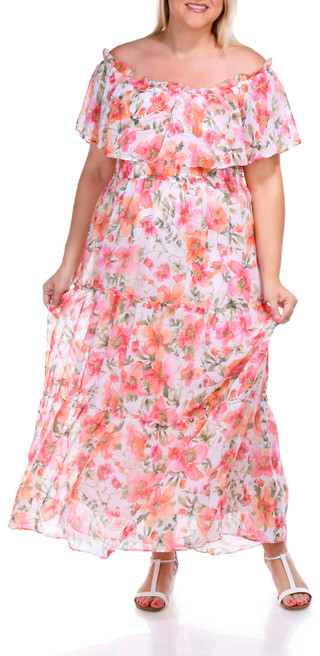 Thumbnail 4: Rabbit Rabbit Rabbit Rabbit Womens Off the Shoulder Floral Maxi Dress 