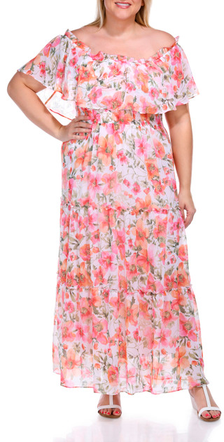 Thumbnail 1: Rabbit Rabbit Rabbit Rabbit Womens Off the Shoulder Floral Maxi Dress 
