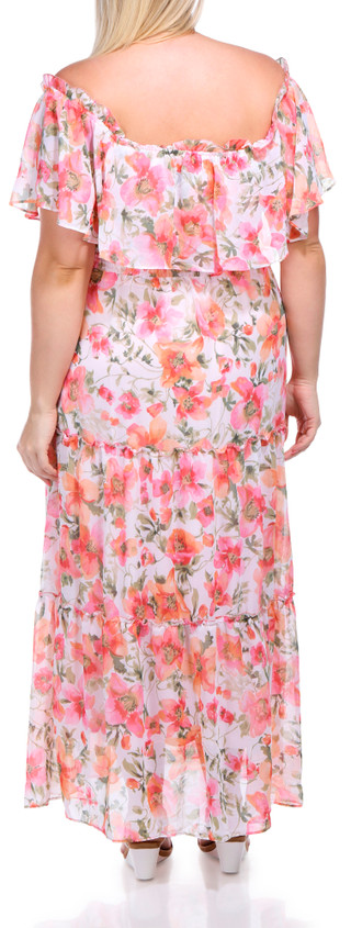 Thumbnail 3: Rabbit Rabbit Rabbit Rabbit Womens Off the Shoulder Floral Maxi Dress 
