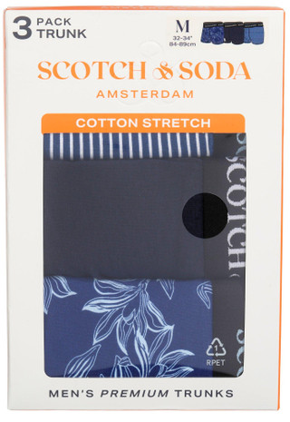 Thumbnail 1: SCOTCH & SODA Mens 3 Pk Cotton Stretch Trunks 