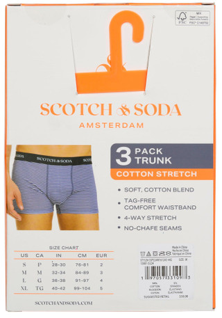 Thumbnail 2: SCOTCH & SODA Mens 3 Pk Cotton Stretch Trunks 