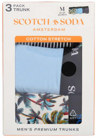Thumbnail 1: SCOTCH & SODA Mens 3 Pk Cotton Stretch Trunks 
