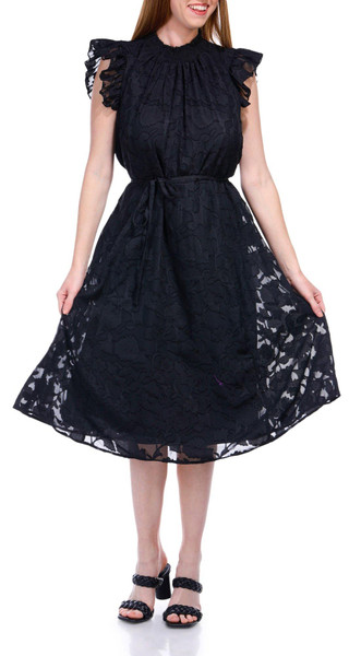 Thumbnail 4: Nina Leonard Nina Leonard Womens Short Sleeve Textured Midi Dress 