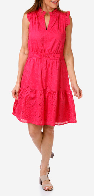 Thumbnail 1: London Times  Women's Sleeveless Eyelet Dress 