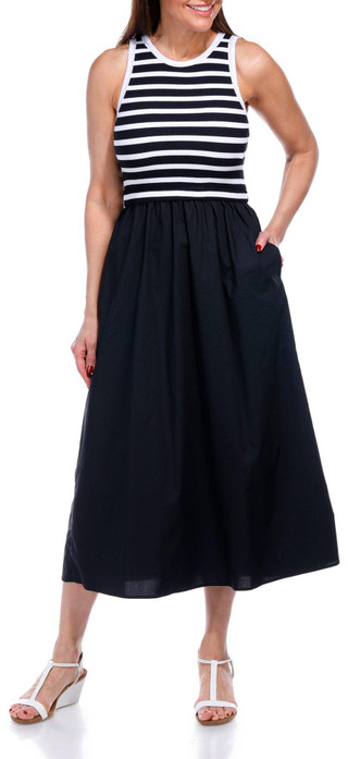 Thumbnail 4: Ellen Tracy Ellen Tracy Womens Sleeveless Mixed Media Skirt Dress 