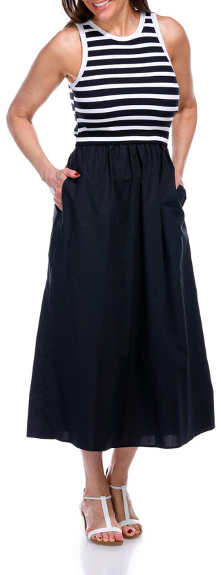 Thumbnail 1: Ellen Tracy Ellen Tracy Womens Sleeveless Mixed Media Skirt Dress 