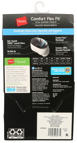 Thumbnail 2: Hanes Hanes Mens 3-Pk. Solid Comfort Flex Fit Boxer Briefs 