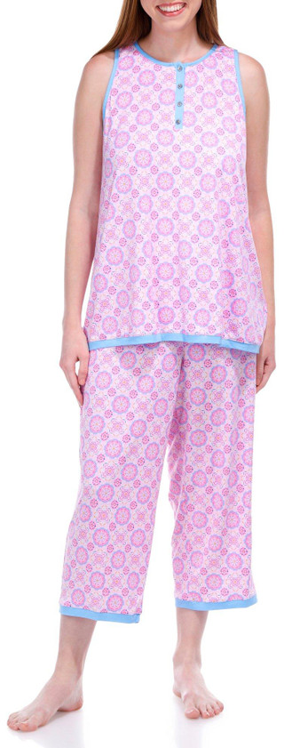 Thumbnail 1: Ellen Tracy Ellen Tracy Womens 2 Pc Floral Print Pants Sleepwear Set 