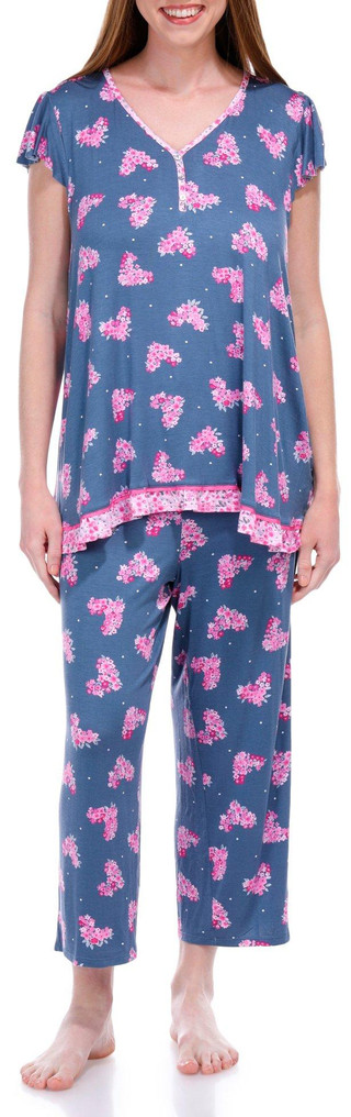 Thumbnail 7: Ellen Tracy Ellen Tracy Womens 2 Pc Short Sleeve Floral Sleepwear Set 