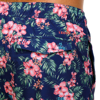 Thumbnail 3: IZOD Izod Men's Floral Medieval Blue Swim Trunk 