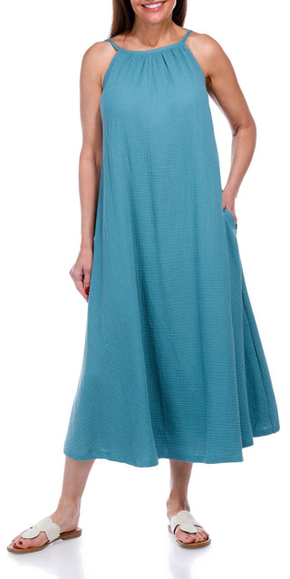 Thumbnail 4: LUSH Lush Womens Sleeveless Solid Flowy Midi Dress 