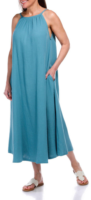 Thumbnail 1: LUSH Lush Womens Sleeveless Solid Flowy Midi Dress 