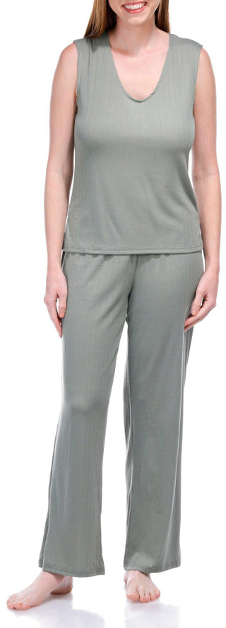 Thumbnail 1: Nicole Miller Nicole Miller Womens 2 Pc Solid Pajama Pants Set 