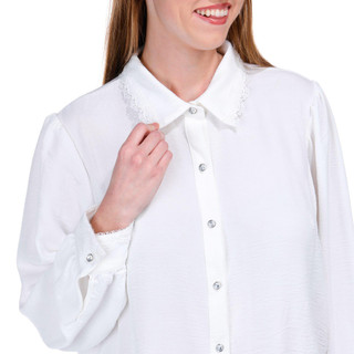 Thumbnail 5: Juniper + Lime Juniper + Lime Womens Solid Buttoned Long Sleeve Top 
