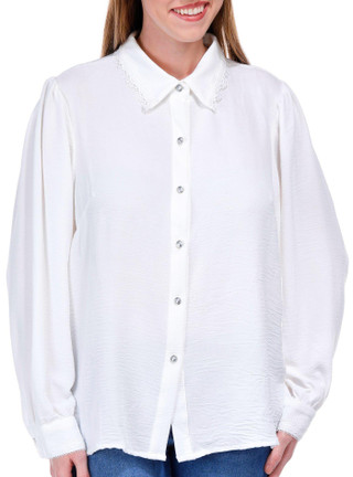 Thumbnail 4: Juniper + Lime Juniper + Lime Womens Solid Buttoned Long Sleeve Top 