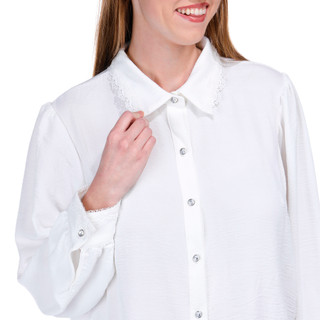 Thumbnail 5: Juniper + Lime Juniper + Lime Womens Solid Buttoned Long Sleeve Top 