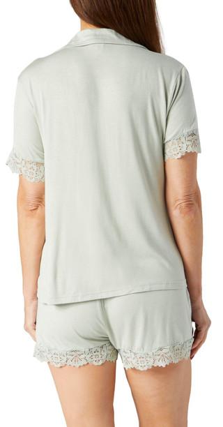 Thumbnail 2: Nicole Miller Laura Ashley Womens 2 Pc Lace Notch Sleepwear Set 