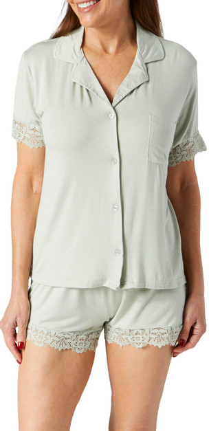 Thumbnail 1: Nicole Miller Laura Ashley Womens 2 Pc Lace Notch Sleepwear Set 