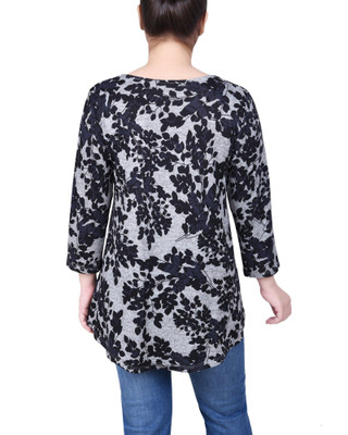 Thumbnail 3: NY COLLECTION NY Collection Petite 3/4 Sleeve 3-Ring Top 