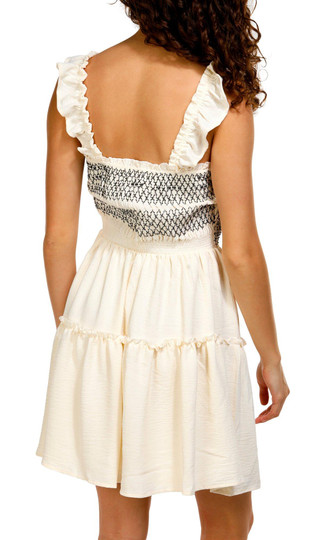 Thumbnail 2: No Comment No Comment Juniors Sleeveless Smocked Tiered Mini Dress 