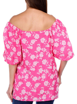 Thumbnail 3: Juniper + Lime Juniper + Lime Womens Short Puff Sleeve Top 