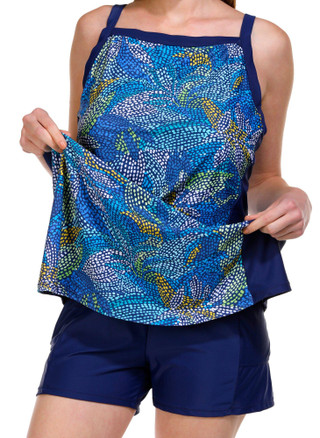 Thumbnail 3: Free Country Free Country Womens Swimdress with Built-In Shorts 