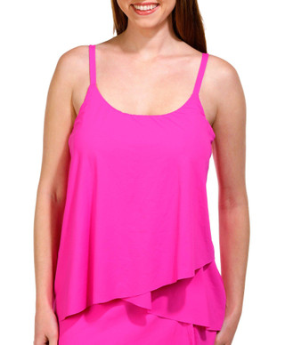 Thumbnail 1: Leilani Leilani Womens Solid Sleeveless High Low Tankini 