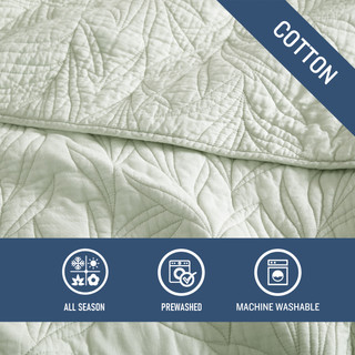 Thumbnail 11: Tommy Bahama Tommy Bahama Solid Costa Sera 100% Cotton Quilt 