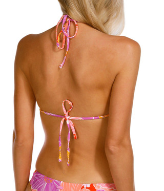 Thumbnail 2: ROXY Roxy Juniors Bell Bottom Blooms Tiki Triangle Bikini Top 