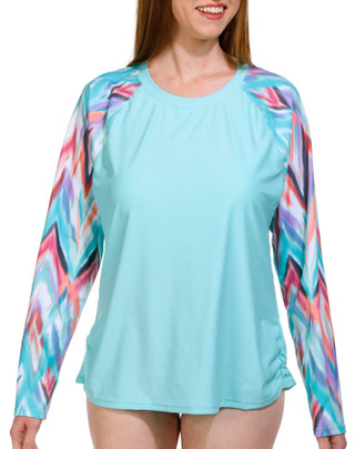 Thumbnail 1: Free Country Free Country Womens Long Sleeve Swim Shirt with Molded Cups 