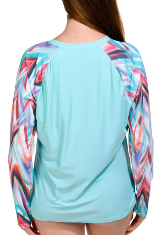 Thumbnail 3: Free Country Free Country Womens Long Sleeve Swim Shirt with Molded Cups 
