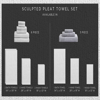 Thumbnail 9: Vera Wang Vera Wang 6 Pc. Sculpted Pleat Solid Terry Towel Set 