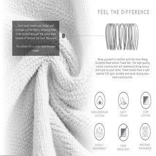 Thumbnail 10: Vera Wang Vera Wang 6 Pc. Sculpted Pleat Solid Terry Towel Set 