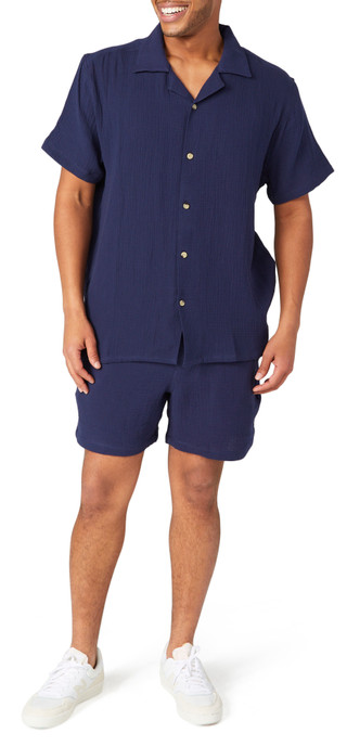 Thumbnail 3: Laguna Laguna Mens Guaze Camp Short Sleeve Button Down Shirt 