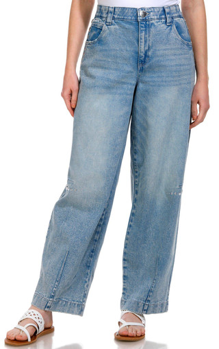 Thumbnail 1: Democracy Democracy Womens Ab-Solution Skyrise Barrel Leg Jeans 