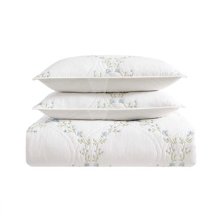 Thumbnail 13: Laura Ashley Laura Ashley Floral Embroidery Reversible Quilt Set 